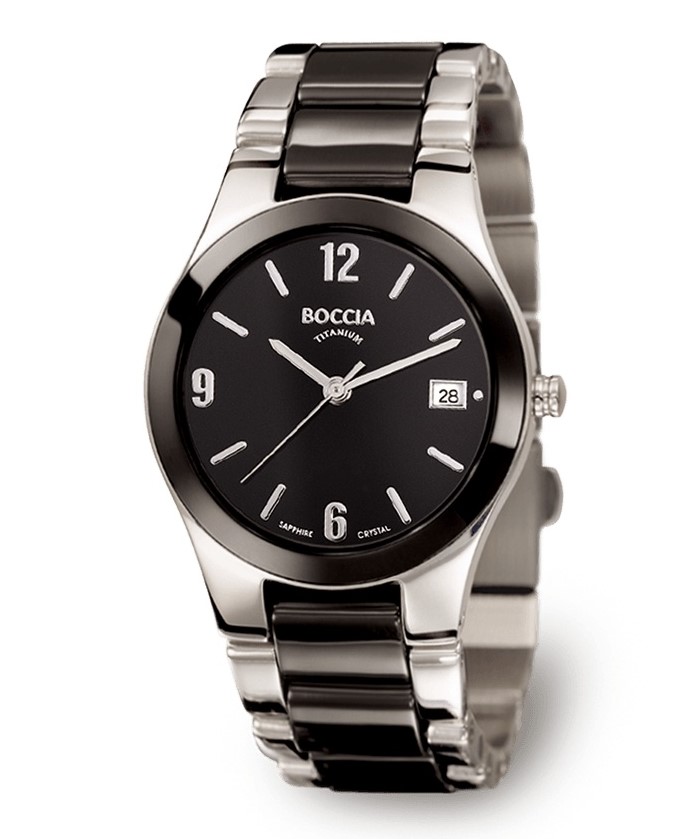 Boccia Damen Armbanduhr 3189-02 Titan Ceramic schwarz