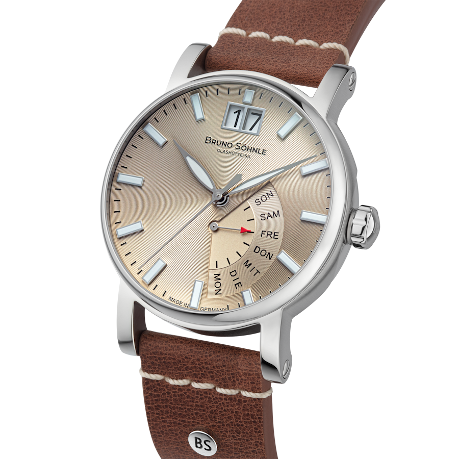 Bruno Söhnle Herren Armbanduhr Pesaro I 17-13073-841 mit Lederband mahagonibraun