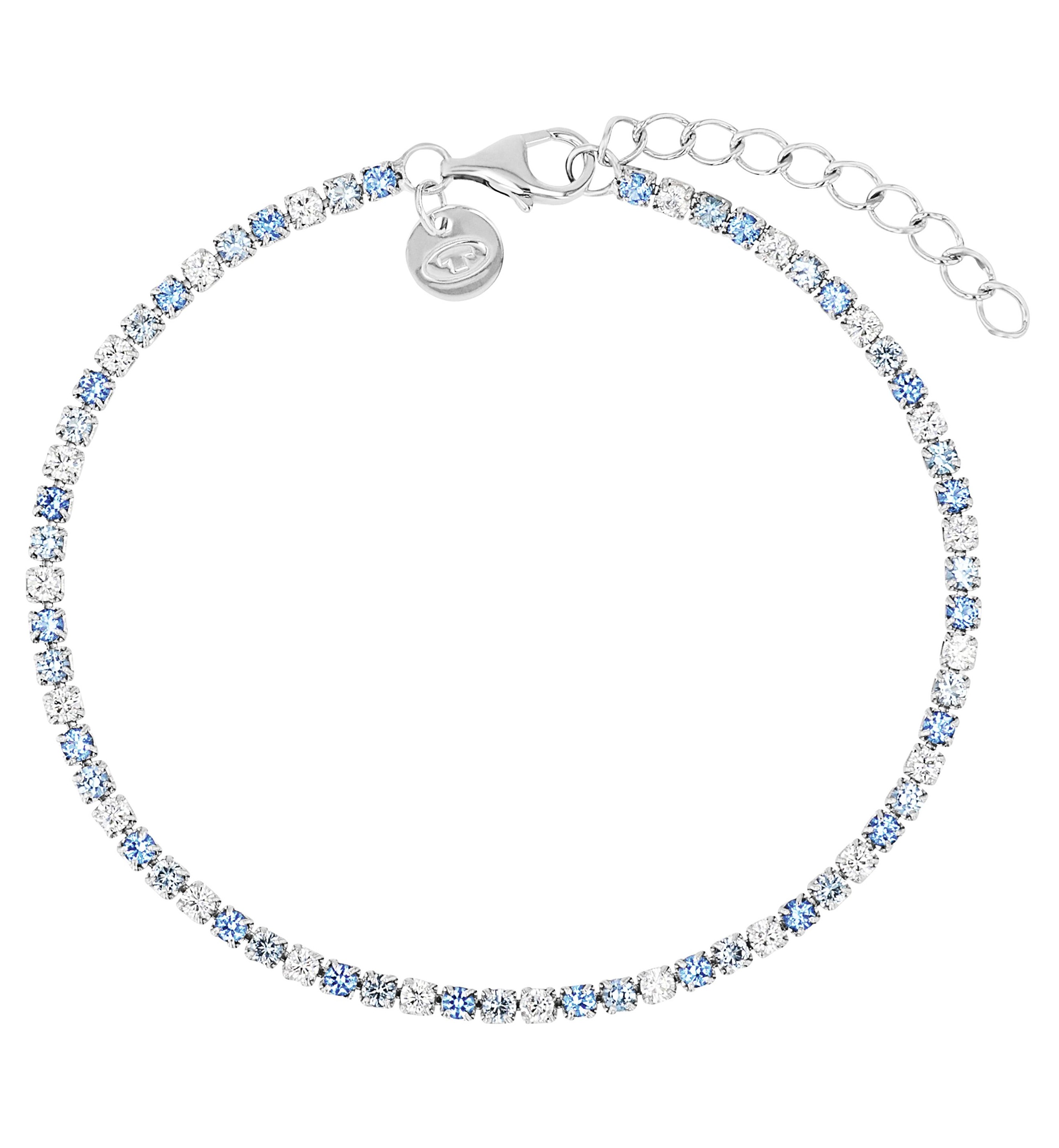 Tom Tailor Damen Armband 2101263 synth. Zirkonia blau weiß Silber 925