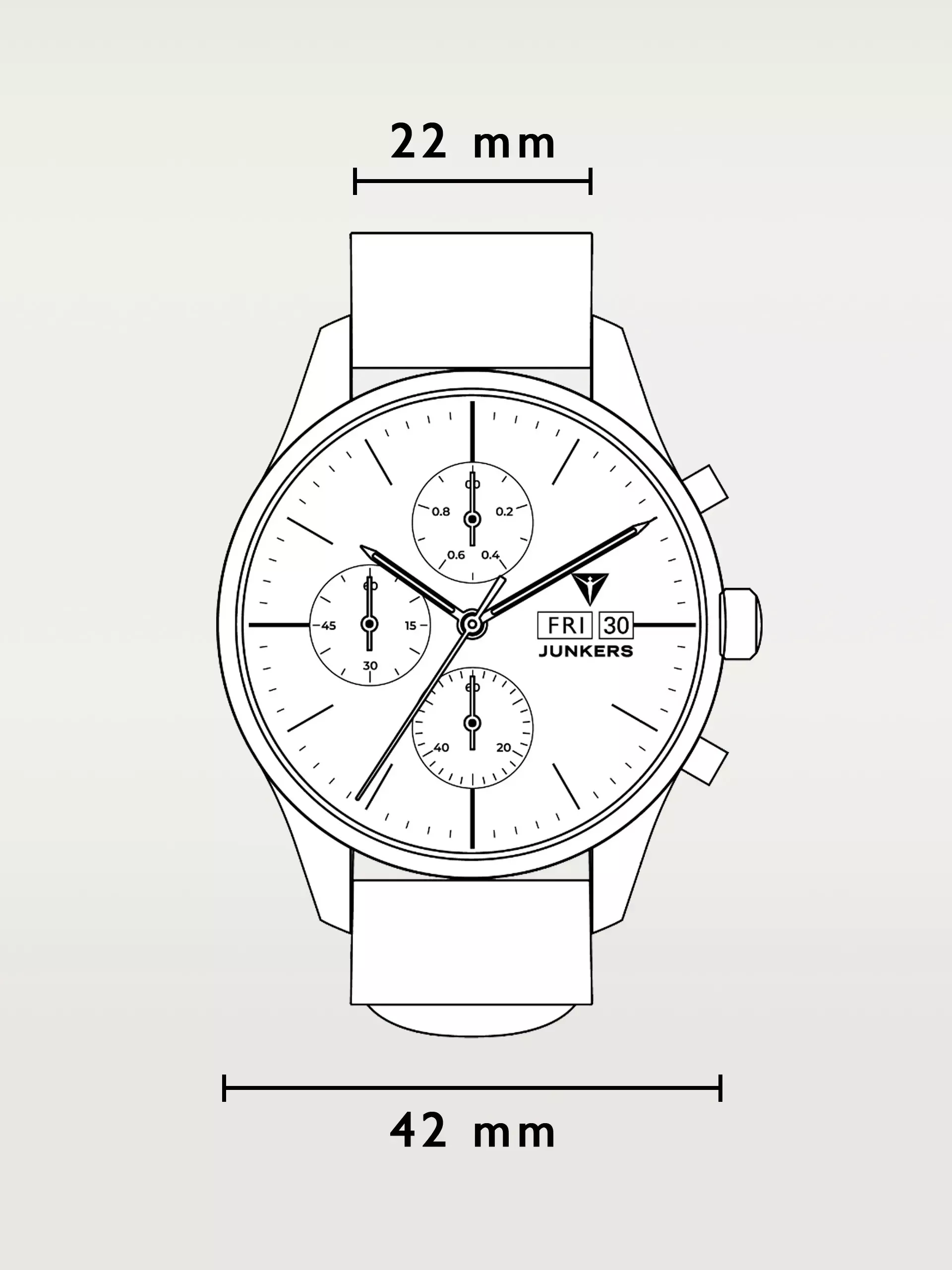 Junkers Herren Armbanduhr Cockpit 9.14.03.12 Chronograph Lederband braun