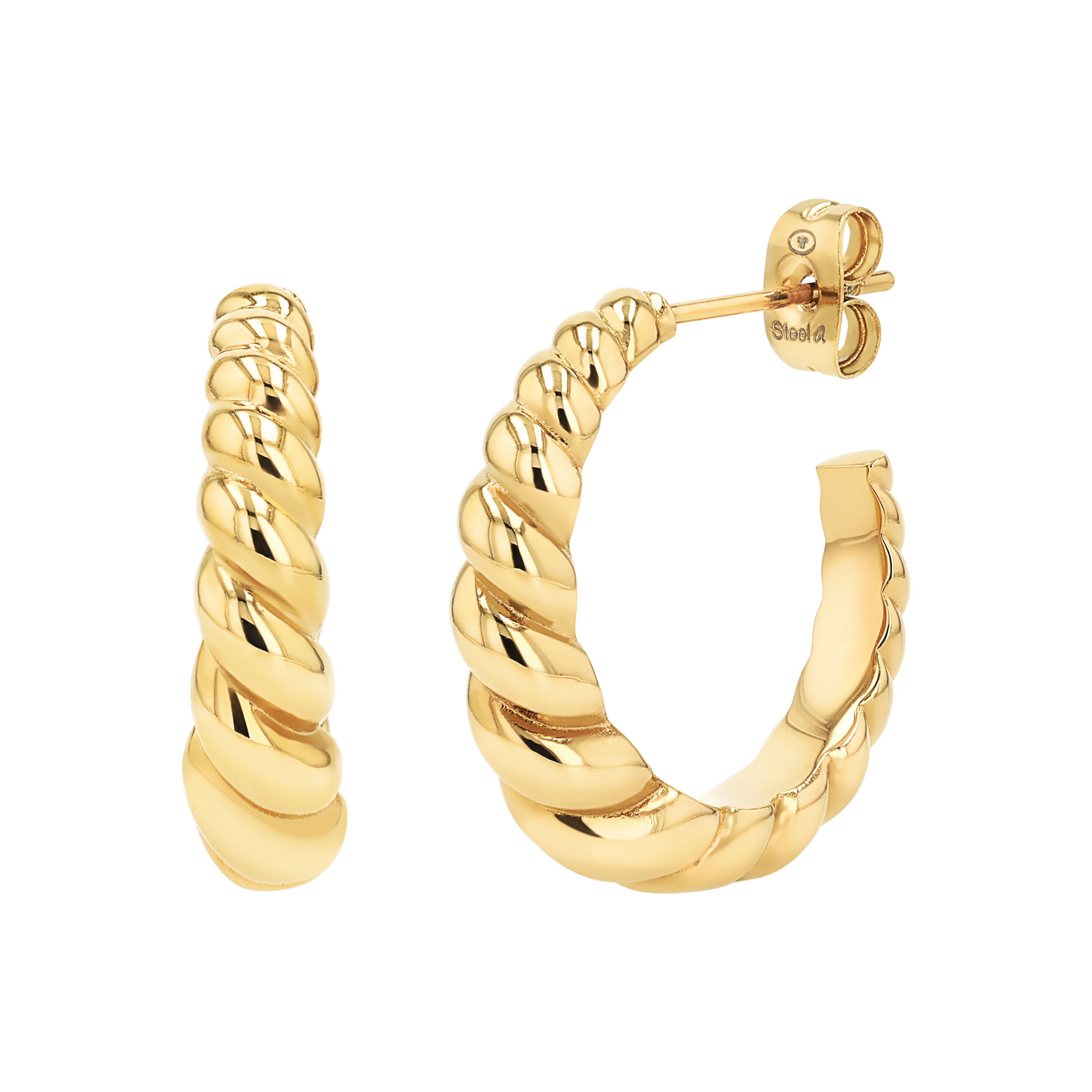 Tom Tailor Damen Creolen 2101363 Edelstahl goldplattiert