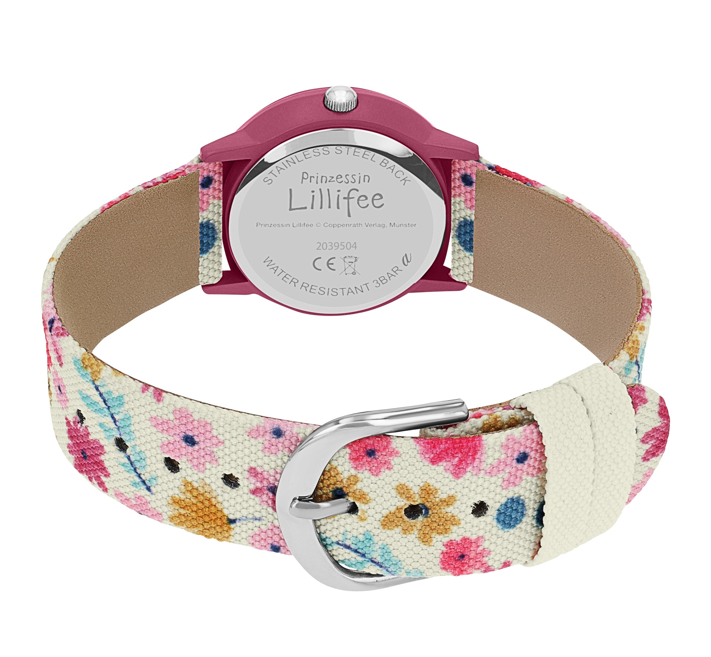 Prinzessin Lillifee Mädchen Armbanduhr 2039504 Textilband mit Blumenprint