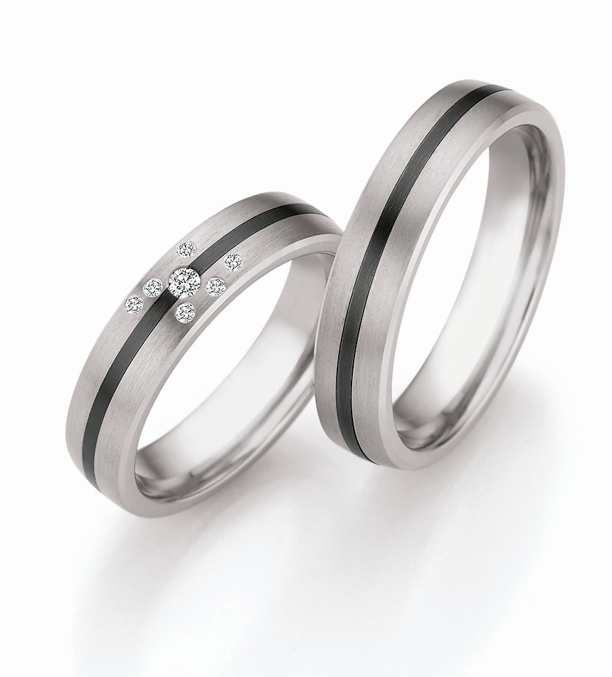 Eheringe Trauringe Ruesch White Style 79/10110 - 79/10120 Titan Zirkonium