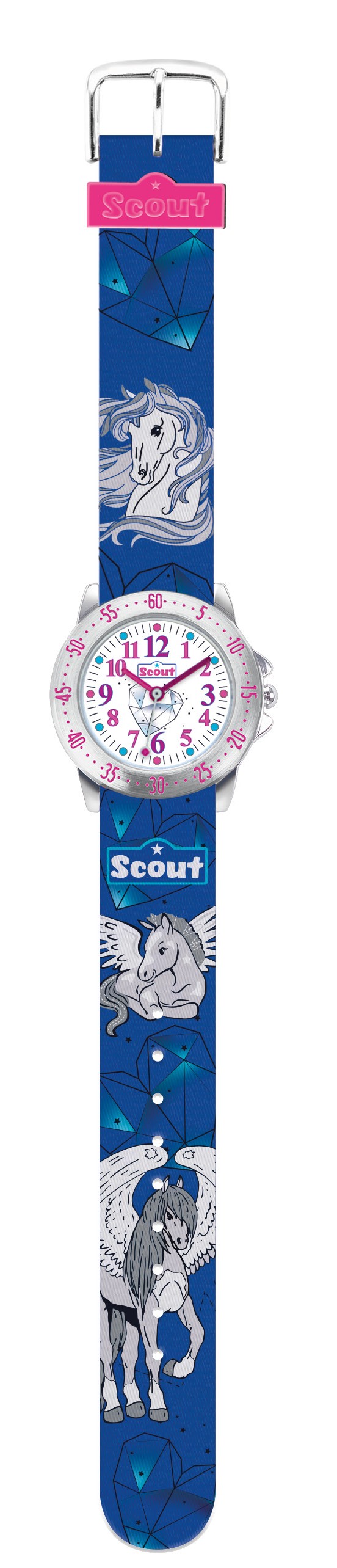 Scout Kinder Armbanduhr Action Girls 280378018 Pferd, Pegasus
