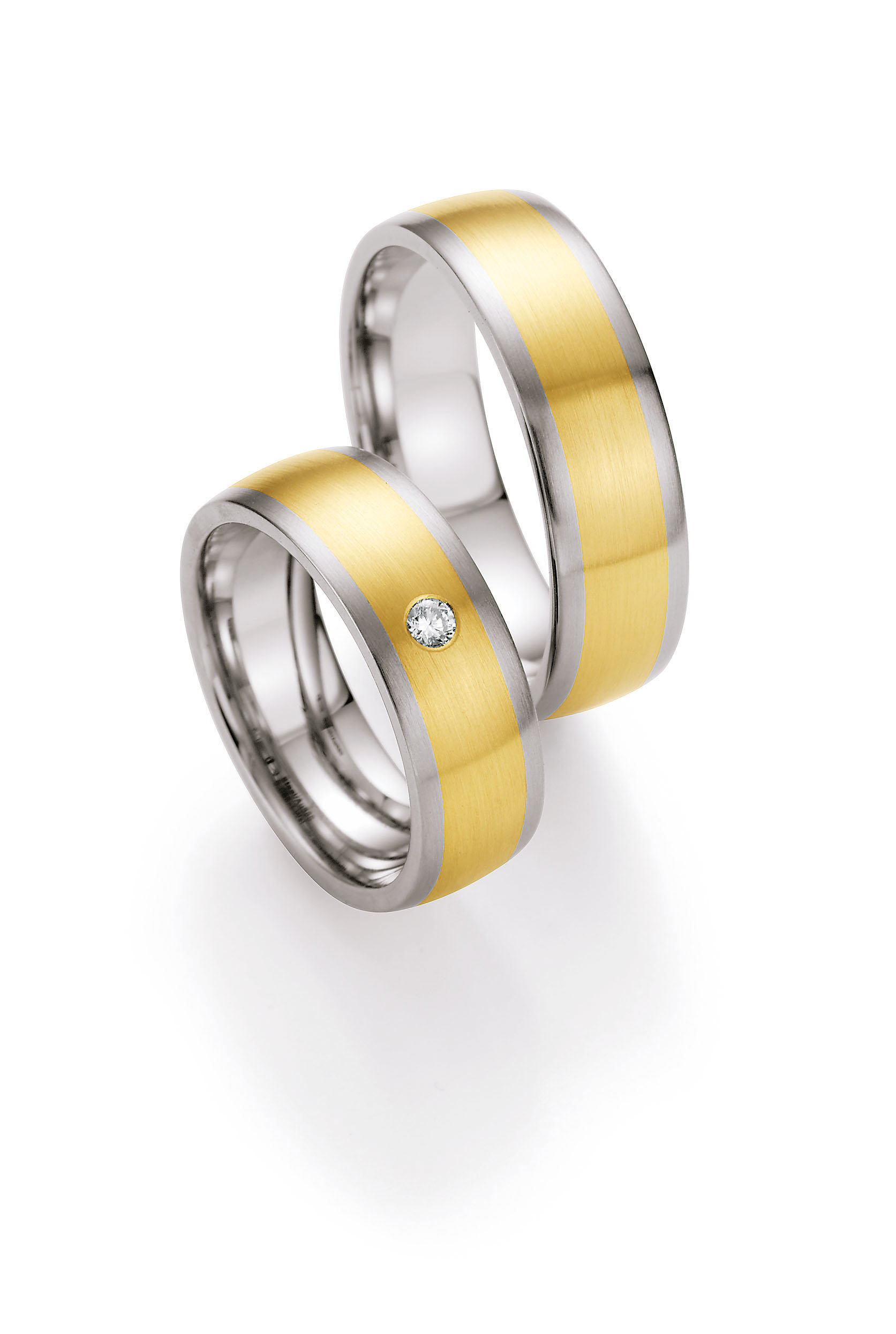 Eheringe Trauringe White Style Steel and Gold 585 Brilliant 88-05070 / 88-05070