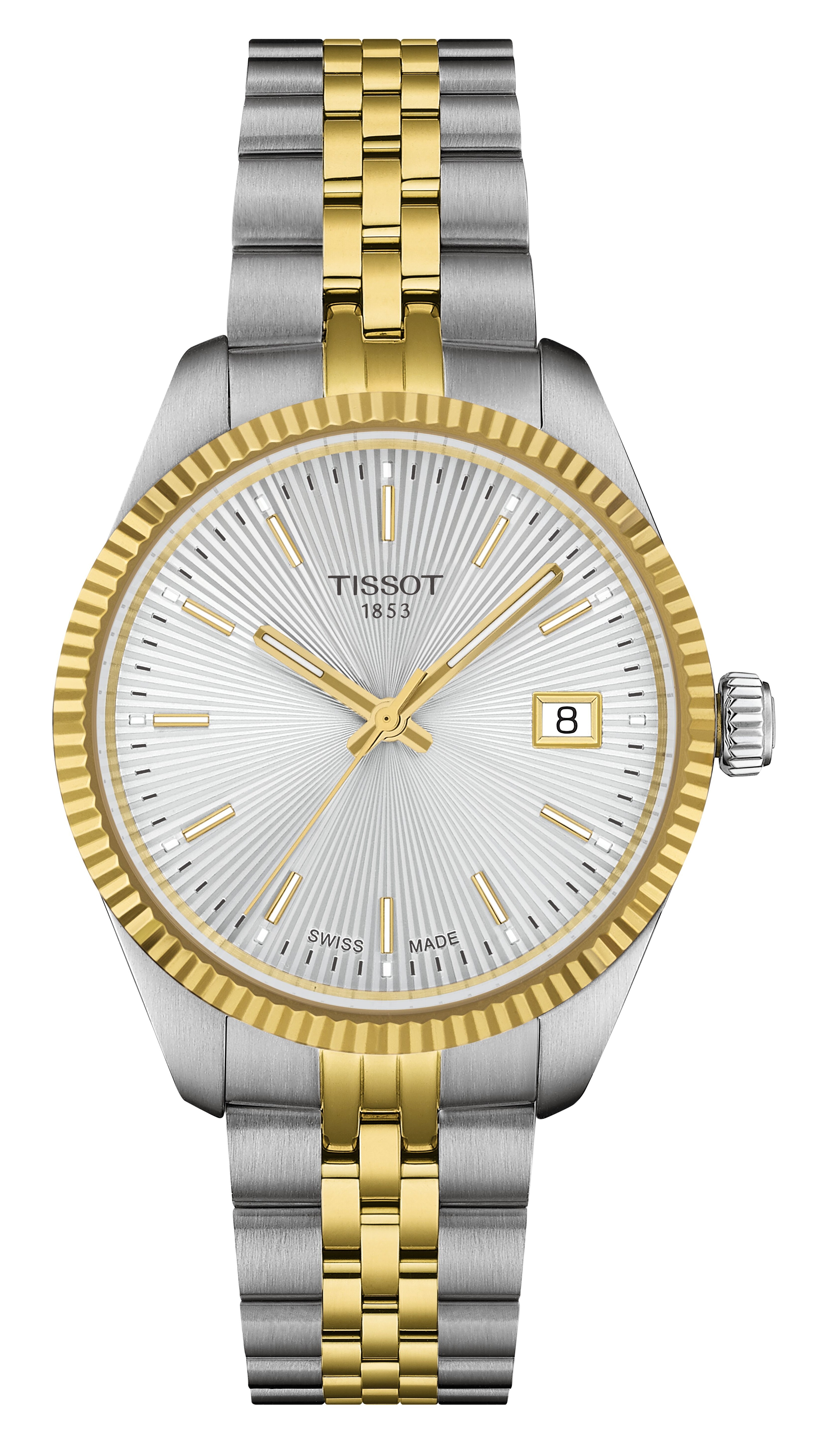 Tissot Damen Armbanduhr T156.210.22.031.00 Ballade 34 mm Edelstahl bicolor mit silberfarbigem Zifferblatt