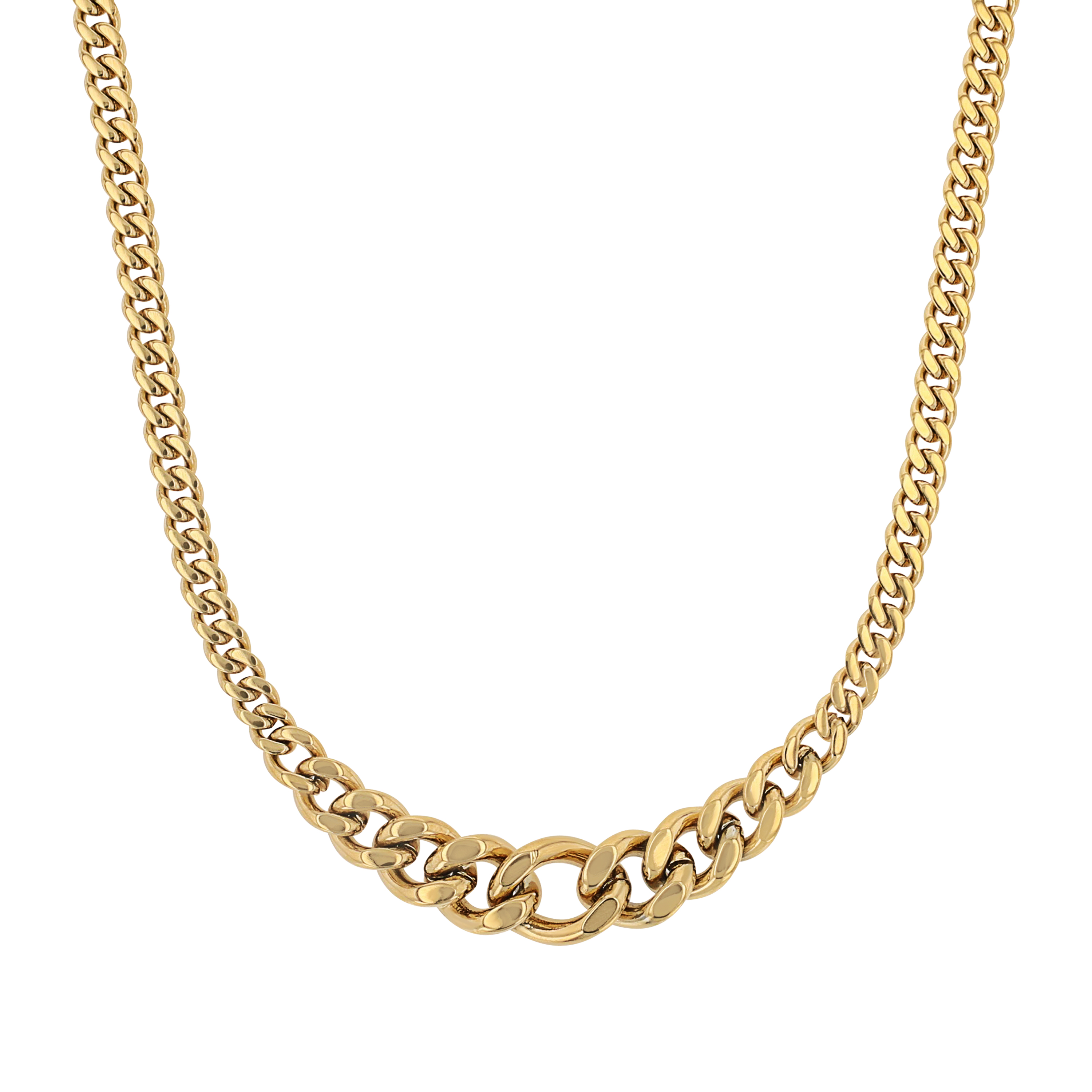 s.Oliver Damen Halskette 2039749 Edelstahl gelbgold IP Panzergliederung