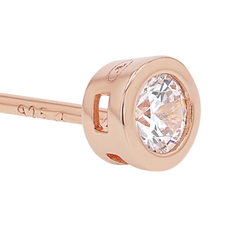 Tom Tailor Damen Ohrstecker 2100579 Silber 925 rosévergoldet synth. Zirkonia