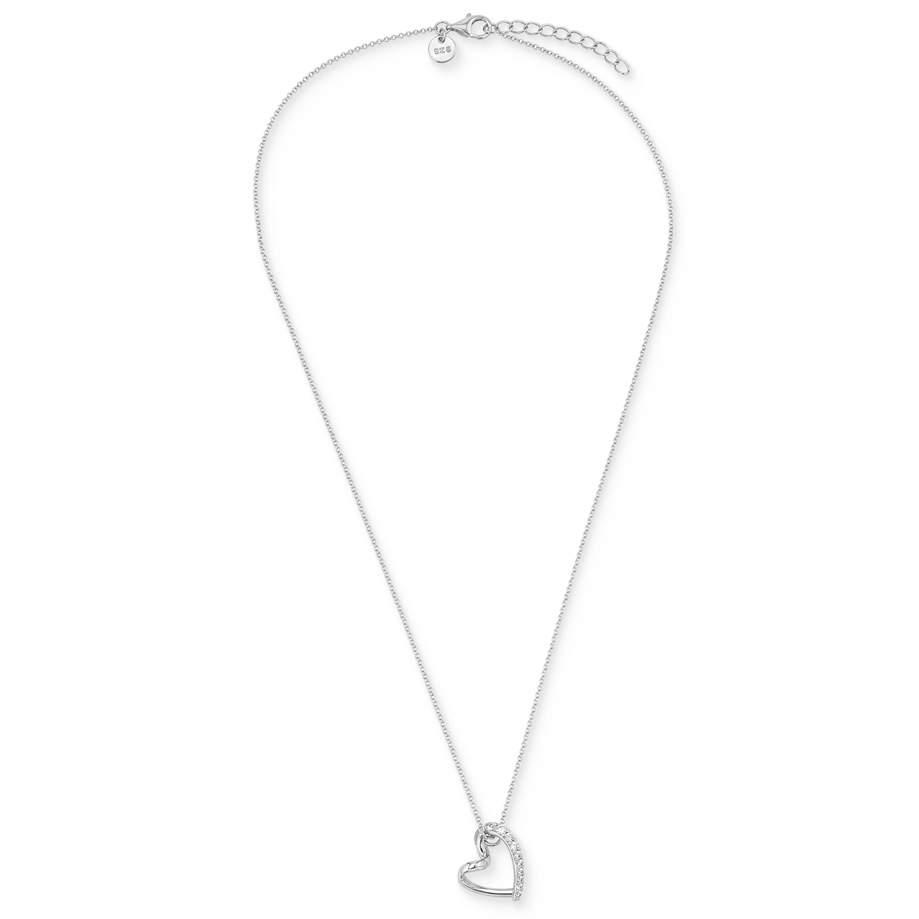 Tom Tailor Damen Halskette 2101815 Silber 925 mit  Anhänger Herz und synth. Zirkonia