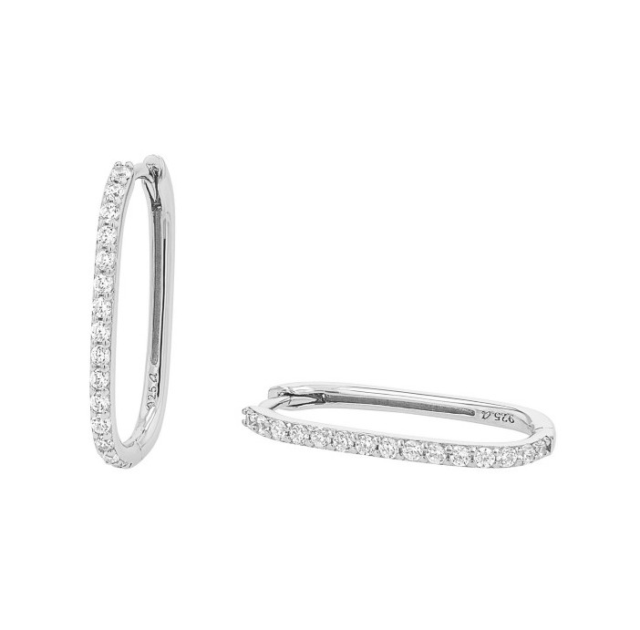 Tom Tailor Damen Creolen 2100561 Silber 925 synth. Zirkonia
