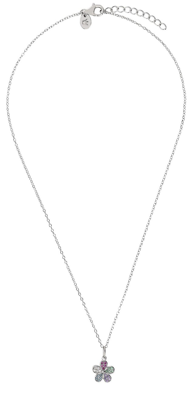 Lillifee Mädchen Halskette 2101029 mit Anhänger Blume Silber 925 Zirkonia bunt