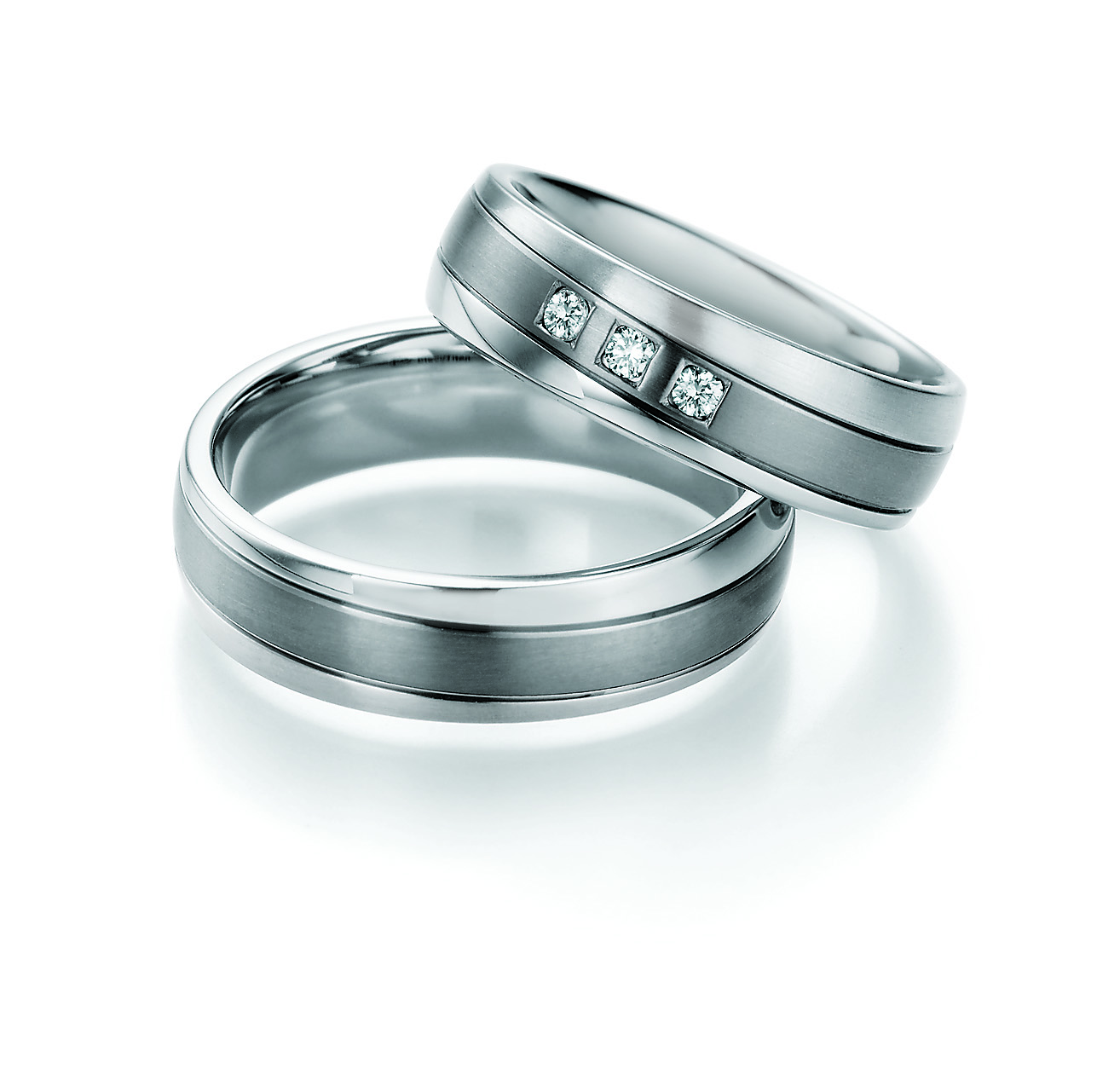 Eheringe Trauringe White Style Steel Titan Brillant 68-06050 / 68-06050