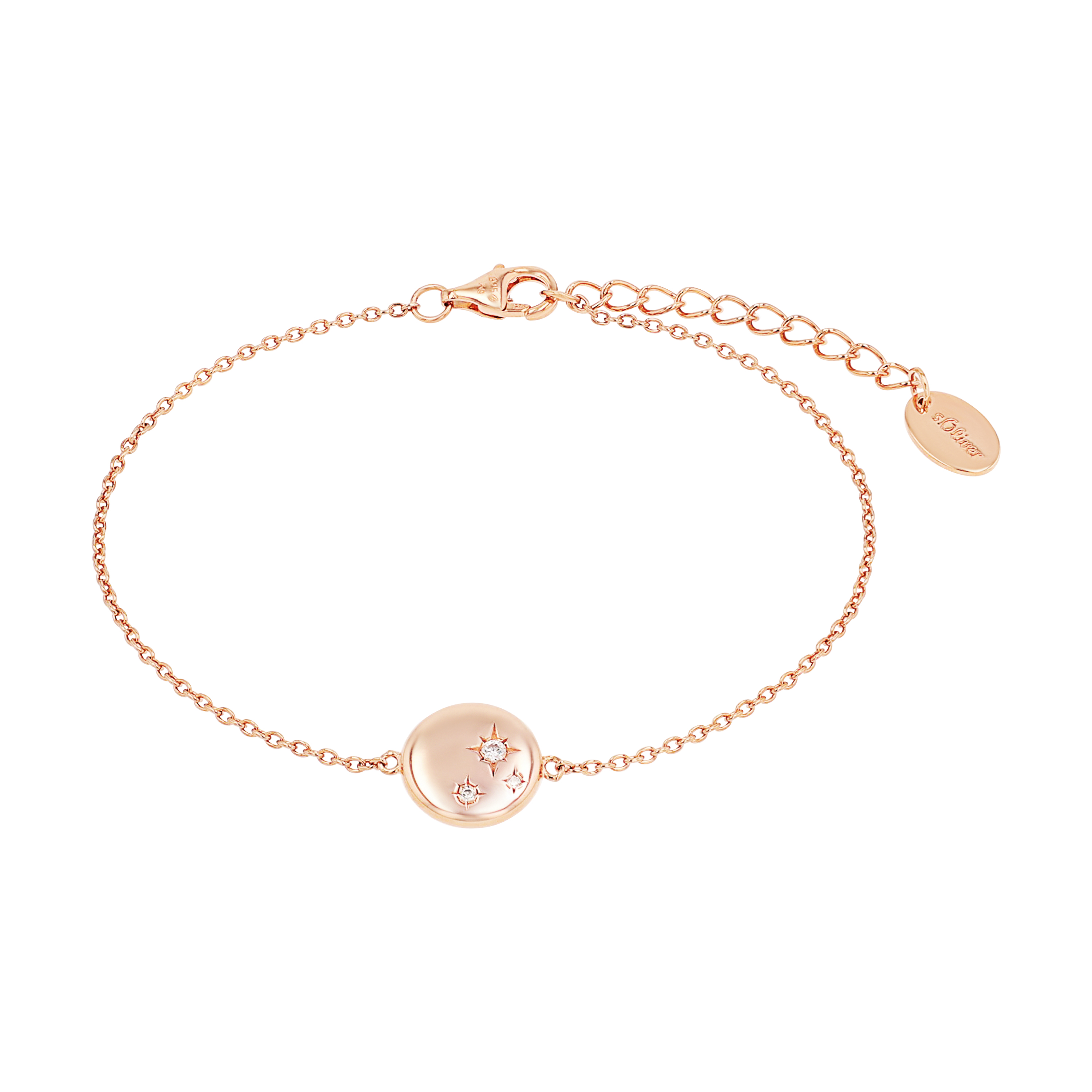 s.Oliver Damen Armband 2038826 Silber 925 rosévergoldet synth. Zirkonia