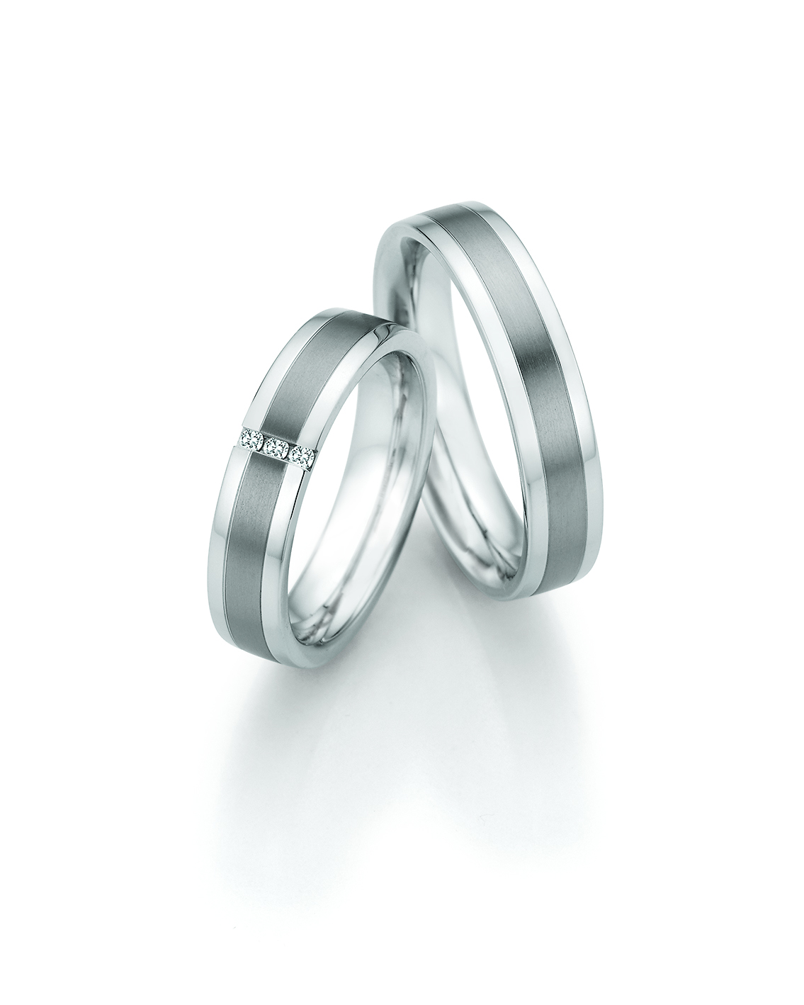 Eheringe Trauringe White Style Steel Titan Brillant II 68-20050 / 68-20060