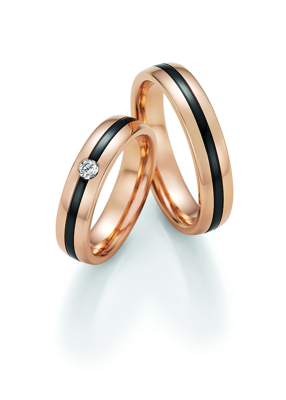 Eheringe Trauringe Black & Gold 14-10070 / 14-10080