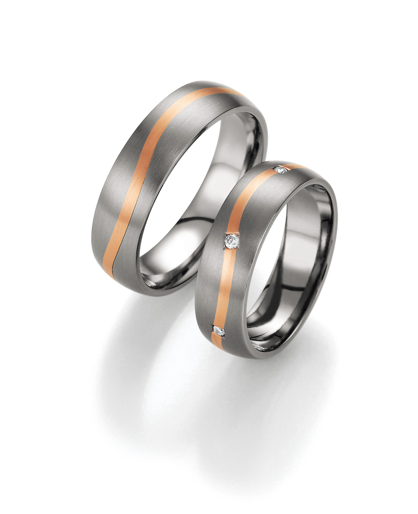 Eheringe Trauringe White Style Titan Gold Brilliant 585 78-80090 / 78-80100