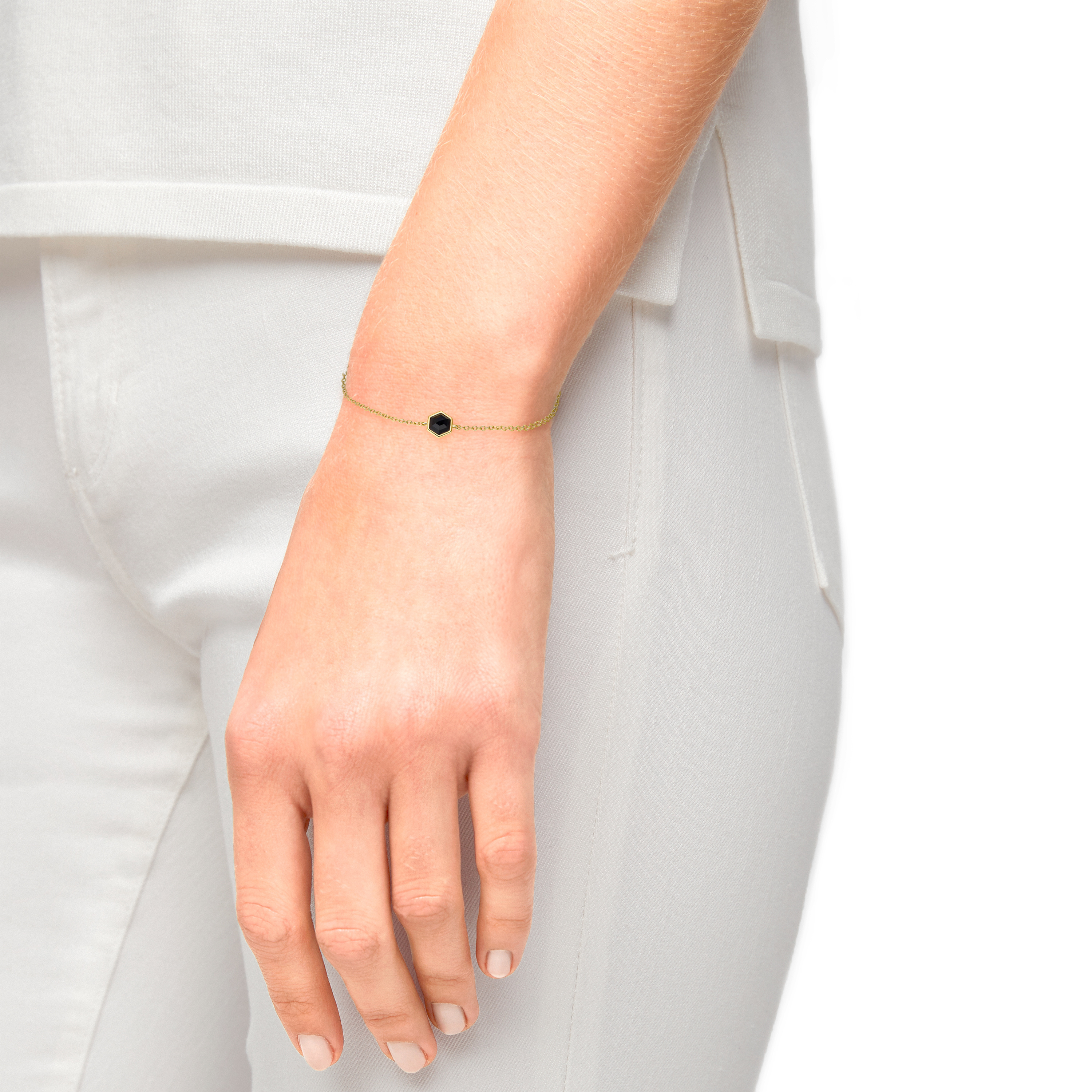 s.Oliver Damen Armband 2034896 Silber vergoldet Zirkonia schwarz