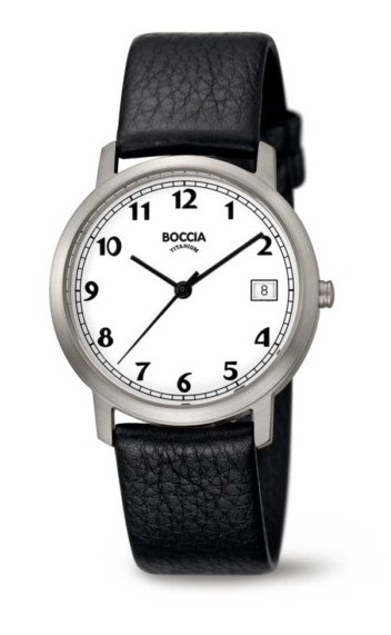 Boccia Herren Armbanduhr 3617-01 Classic Lederband schwarz