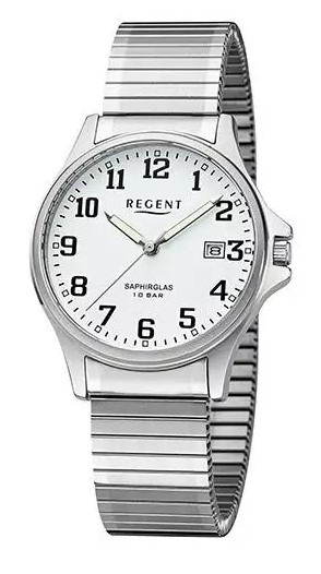 Regent Herren Armbanduhr F-1433 Edelstahl Zugband