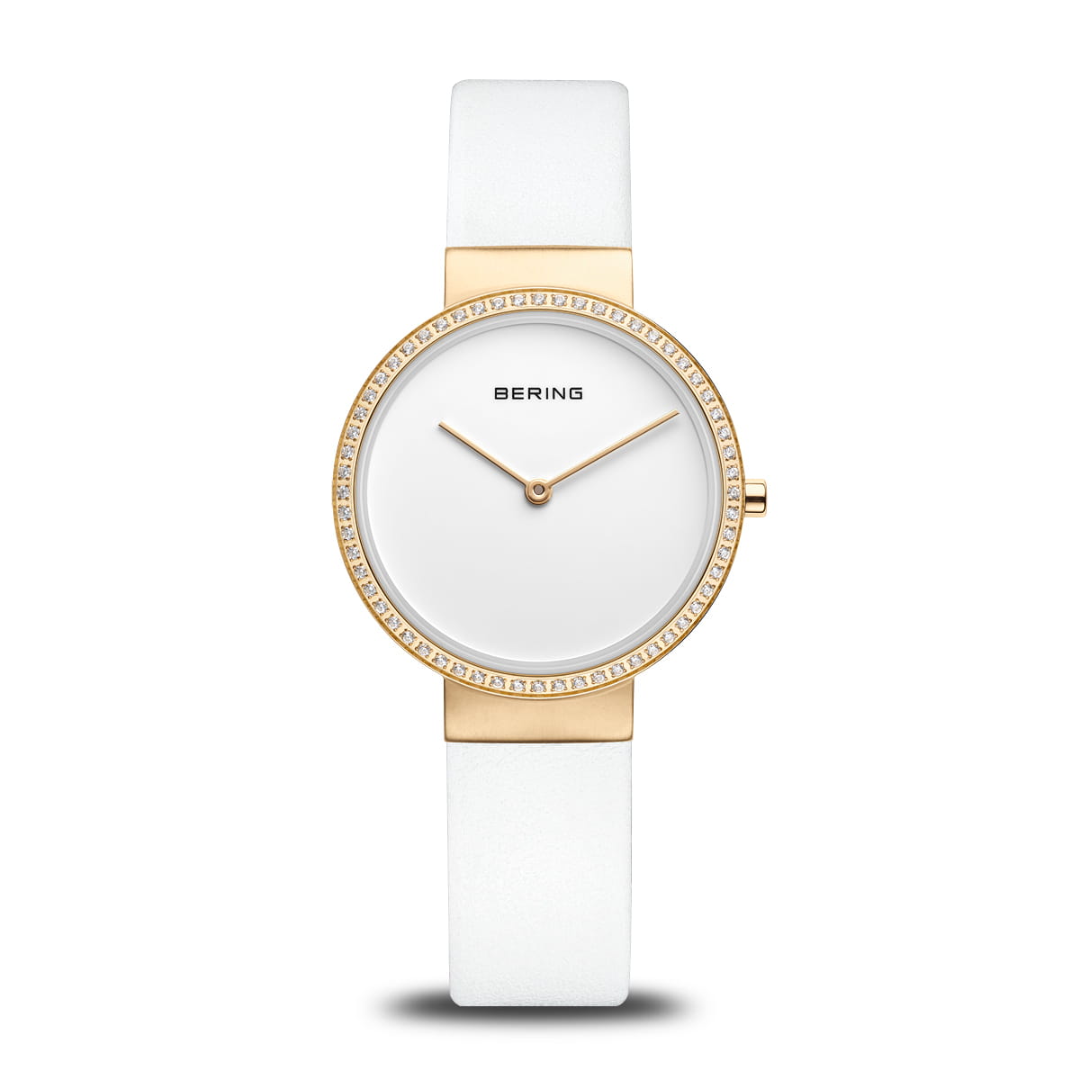 Bering Damen Armbanduhr 14531-630 Classic Lederband weiß