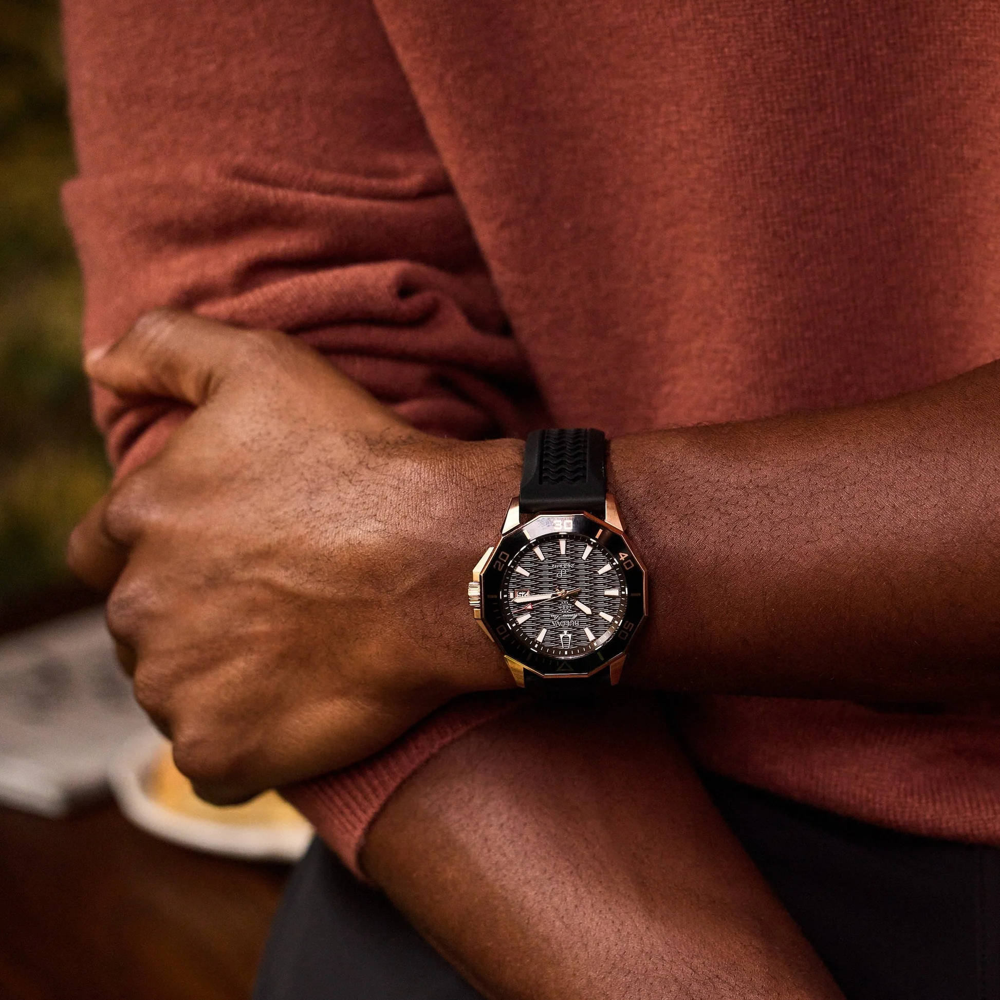 Bulova Herren Armbanduhr 98B421 Marine Star Edelstahl roségold IP  