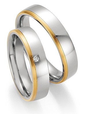 Eheringe Trauringe Ruesch 88/01850 88/01860 Steel & Gold 585 Brillant