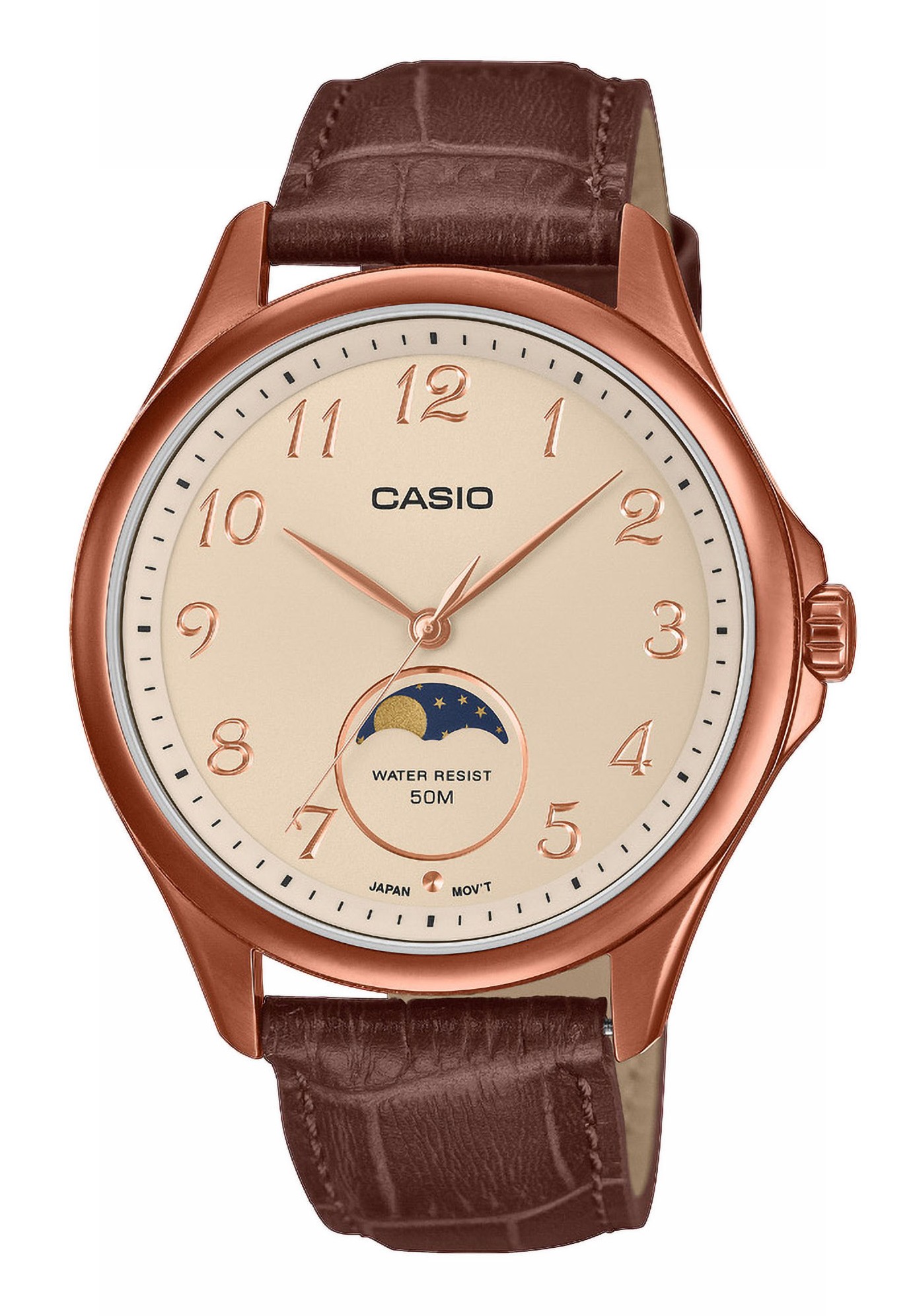 Casio Herren Armbanduhr MTP-M110RL-5AVER analog mit Mondphasenanzeige