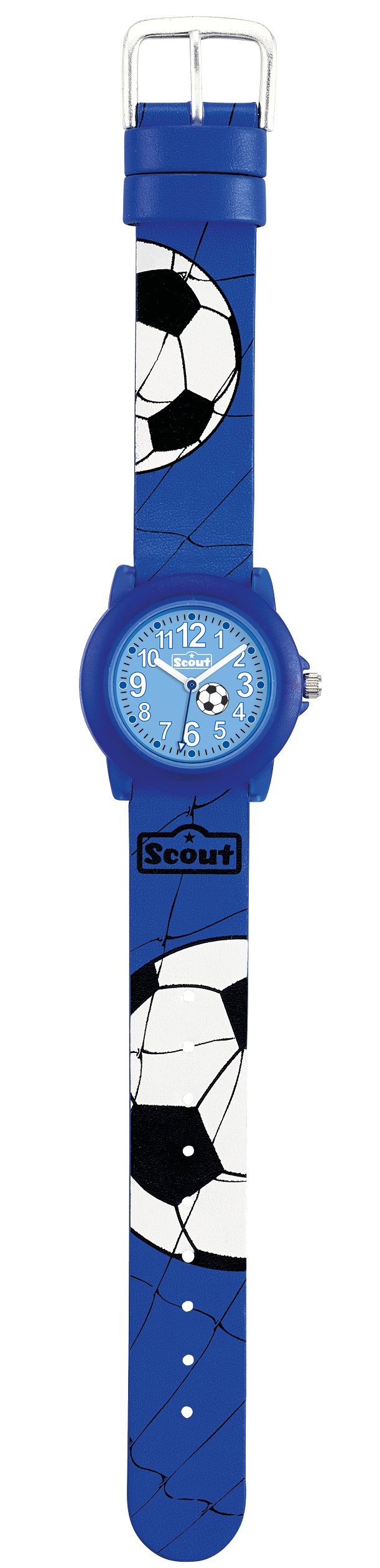 Scout Jungen Armbanduhr Crystal 280305030 Fußball blau