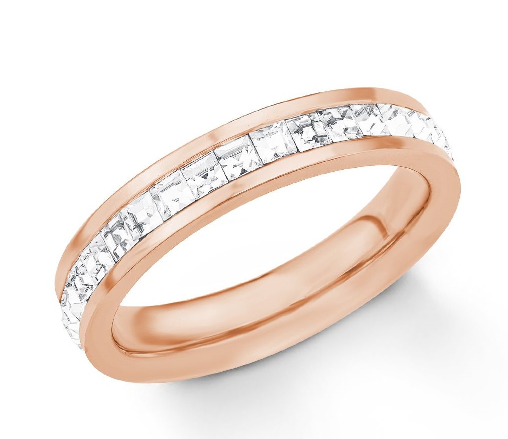 s.Oliver Damenring 2018550 Edelstahl Swarovski roségold IP