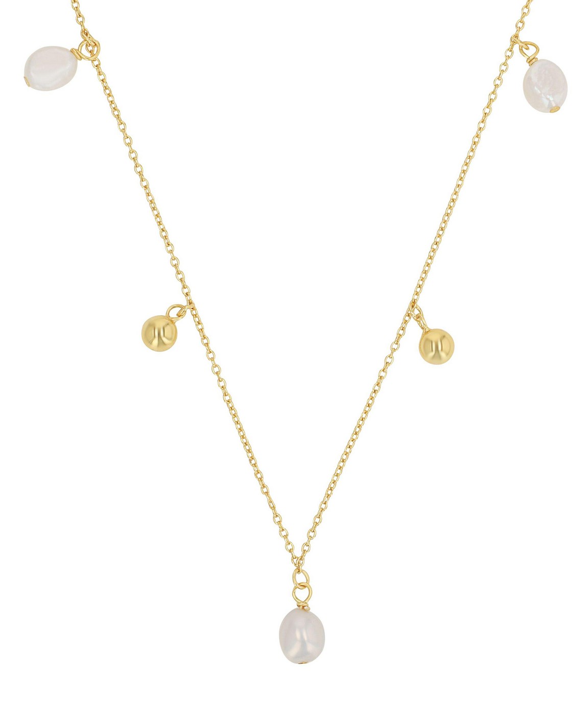 s.Oliver Damen Halskette 2040597 Silber 925 vergoldet mit Süßwasserzuchtperlen