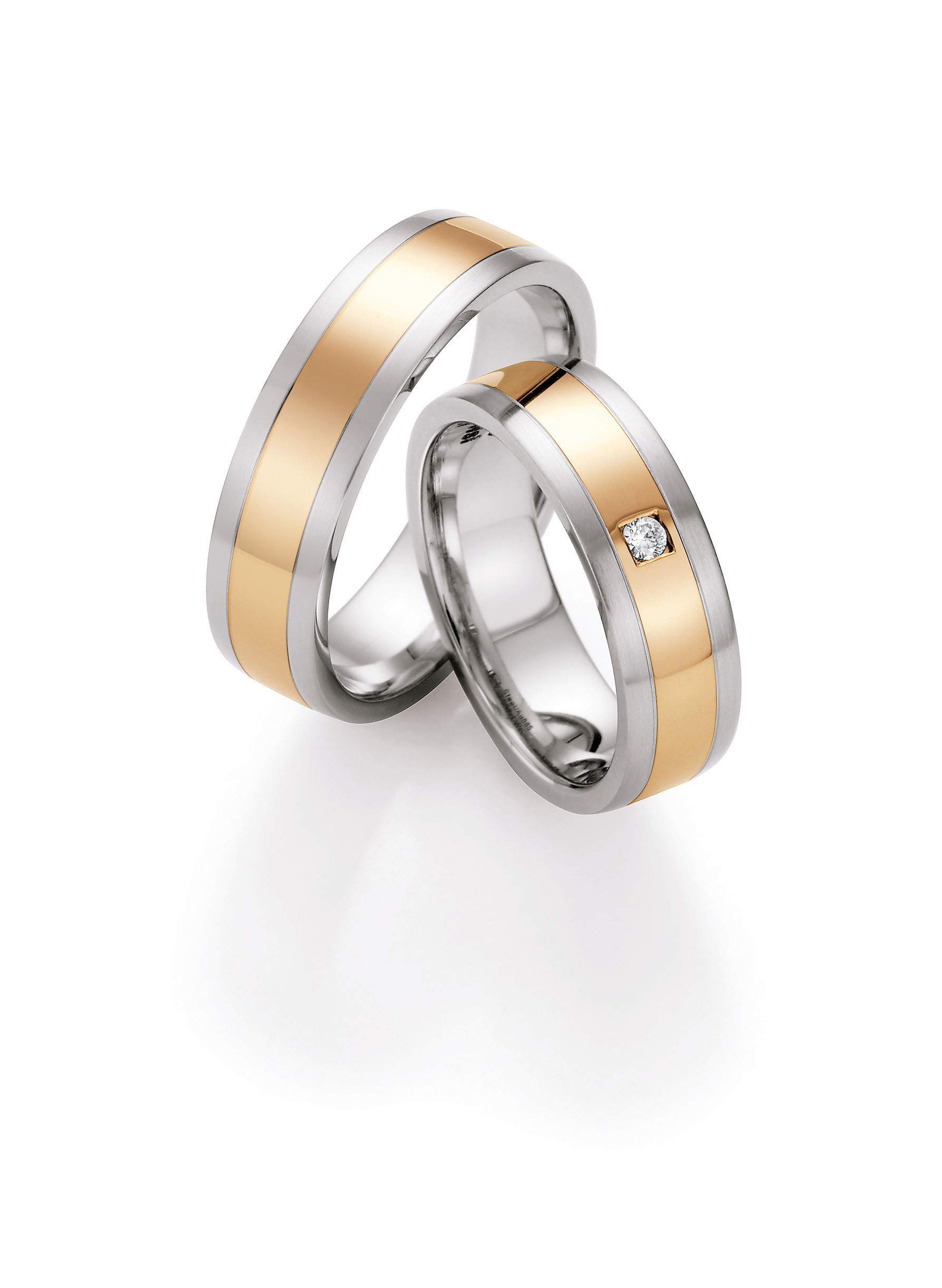 Eheringe Trauringe White Style Steel and Gold 585 Brilliant 88-05040 / 88-05040