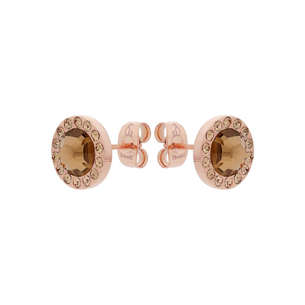 s.Oliver Damen Ohrstecker 2040617 Edelstahl Crystals roségold IP 