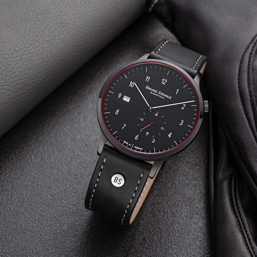 Bruno Söhnle Herren Armbanduhr 17-73212-761 Brunello I Edelstahl Lederband schwarz