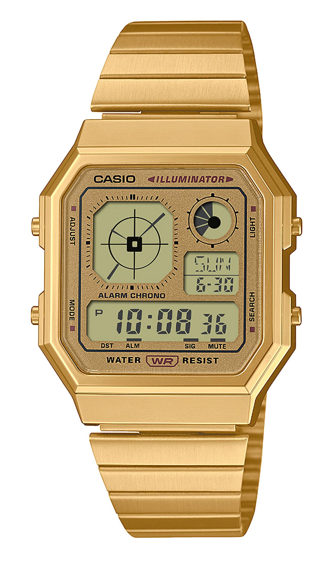 Casio Herren Armbanduhr A130WEG-9AEF digital goldfarbig