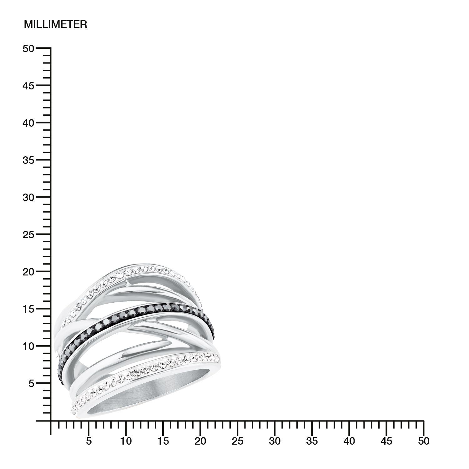 s.Oliver Damen Bandring 2022652 Edelstahl Swarovski