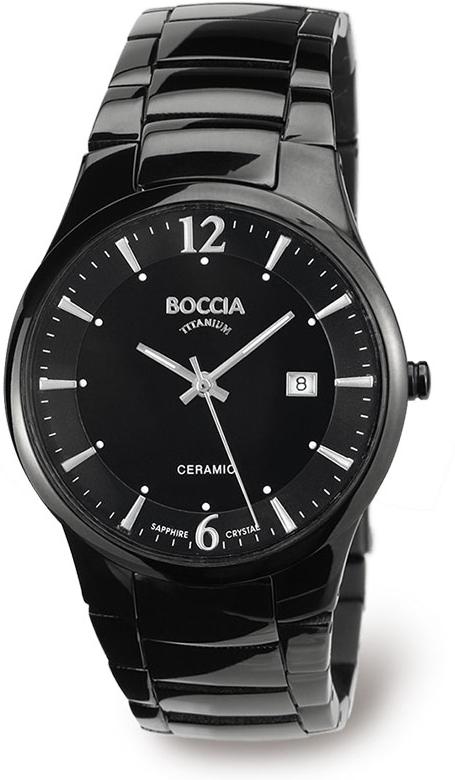 Boccia Herren Armbanduhr 3572-02 Titan Ceramic schwarz