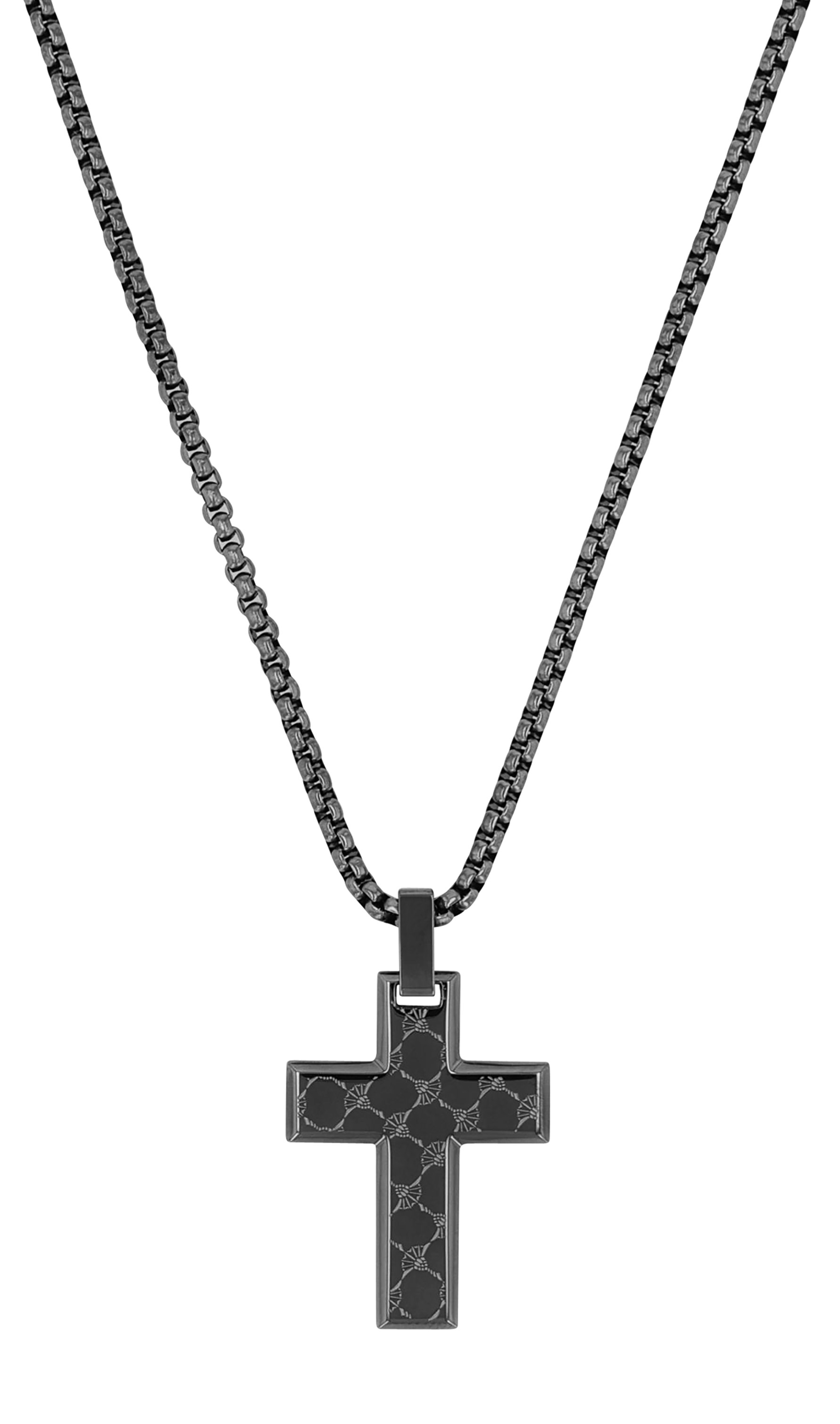 Joop! Herren Halskette 2038992 Anhänger Kreuz Edelstahl schwarz IP
