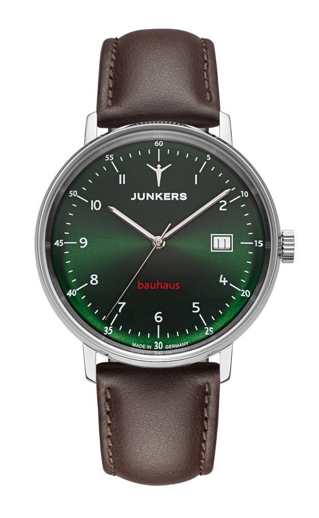 Junkers Herren Armbanduhr Bauhaus 9.68.01.06 Automatik Lederband braun