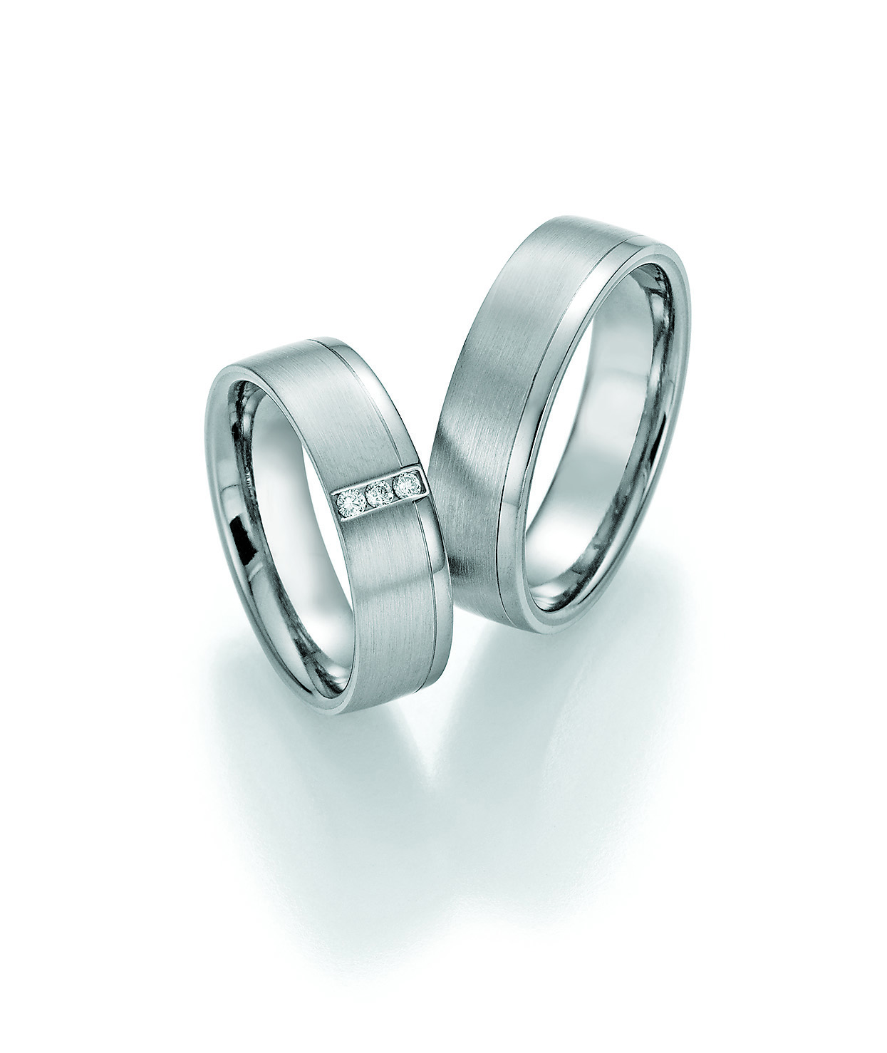 Eheringe Trauringe White Style Platin Plus Titan Brilliant 86-10010 / 86-10020