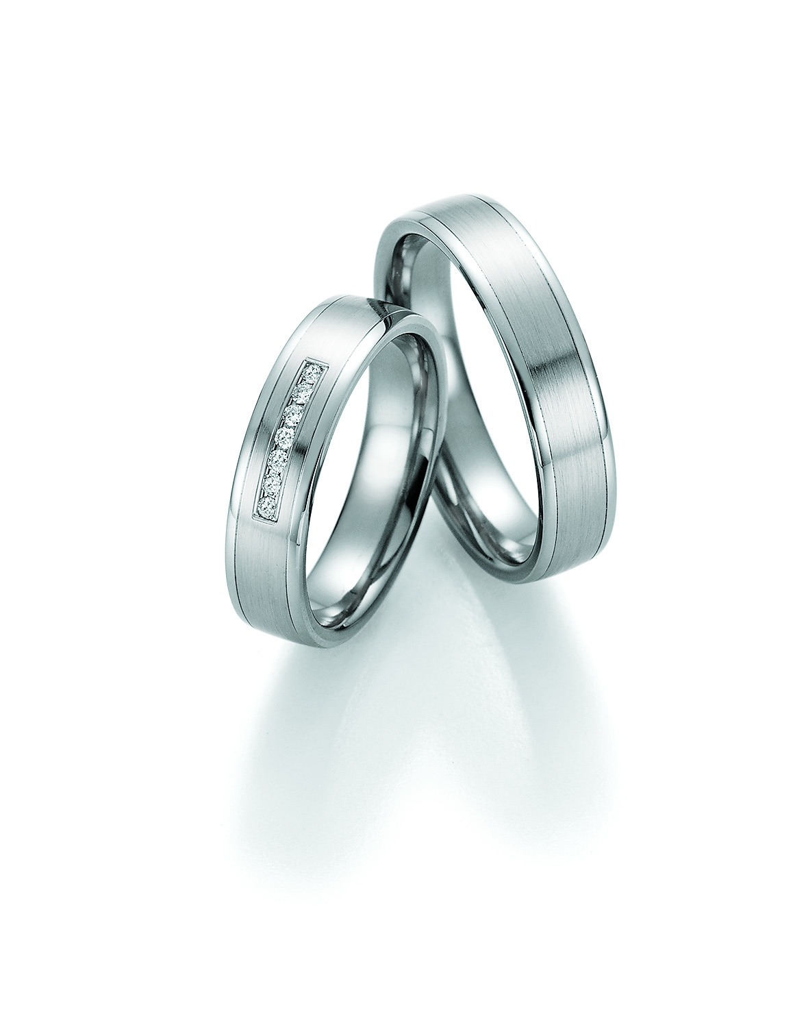 Eheringe Trauringe White Style Platin Plus Titan Brilliant 86-10110 / 86-10120
