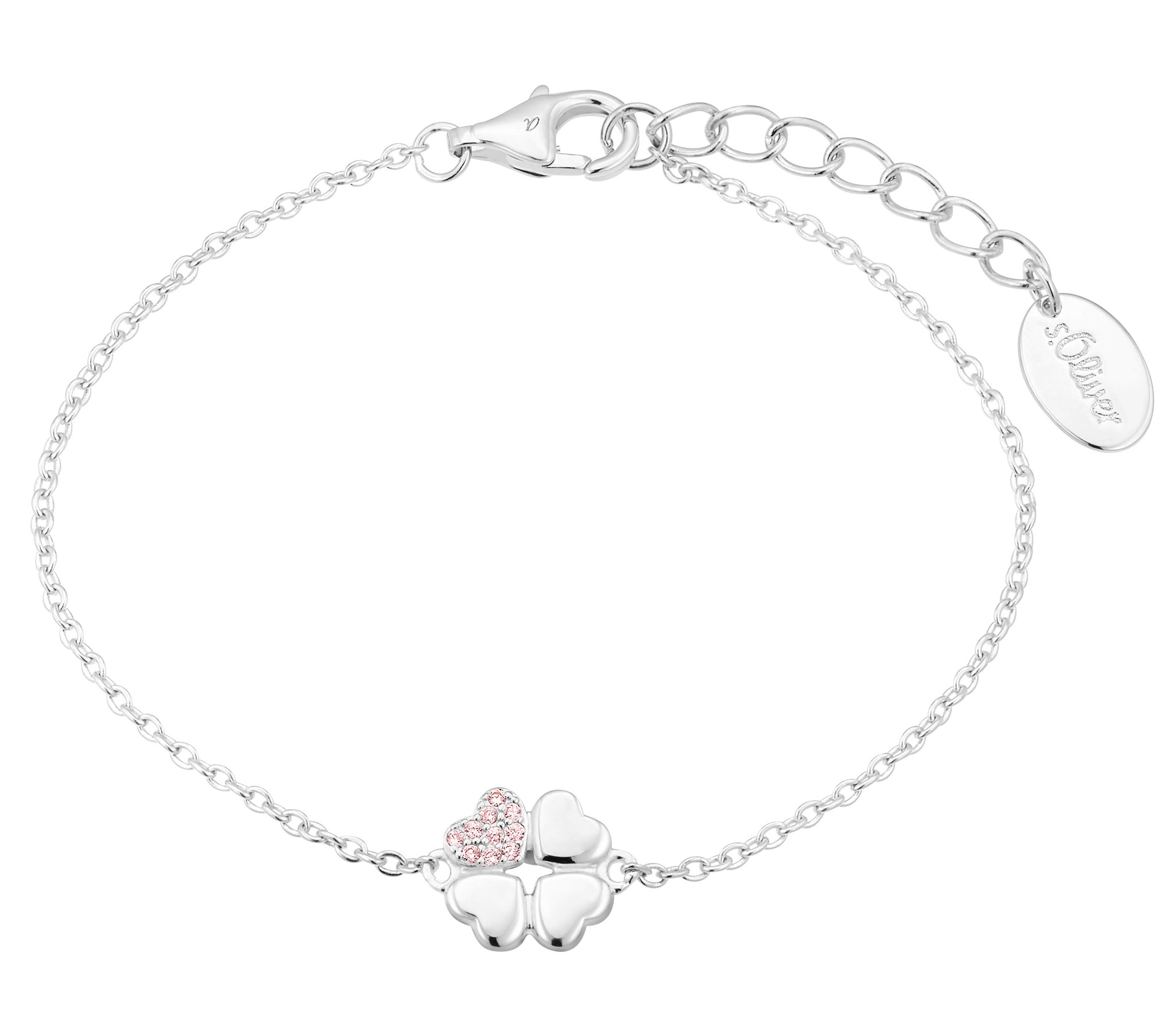 s.Oliver Kids Mädchen Armband 2037848 Kleeblatt Silber 925 Zirkonia synth.