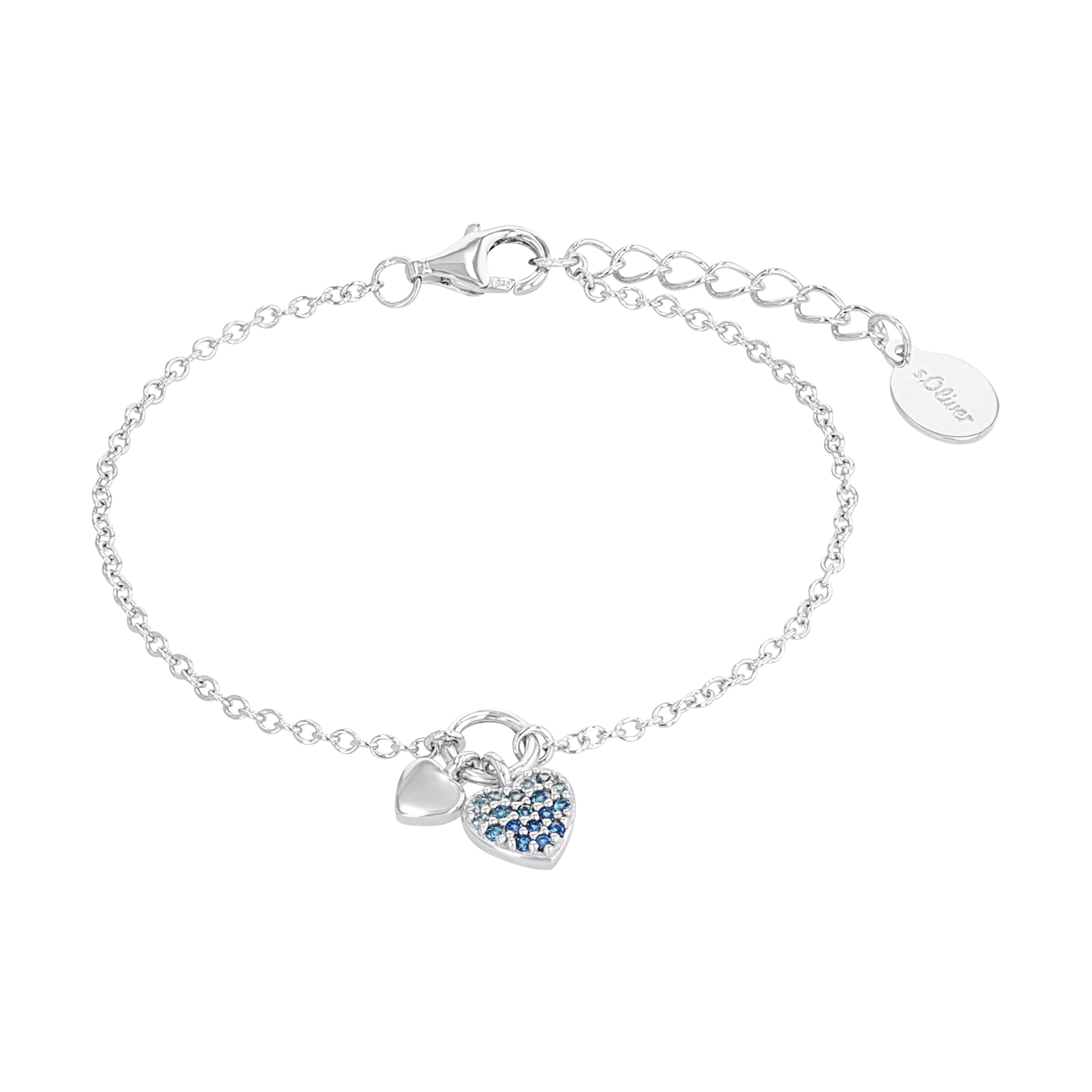 s.Oliver Mädchen Armband 2036454 Herz Silber 925/- Zirkonia synth. blau
