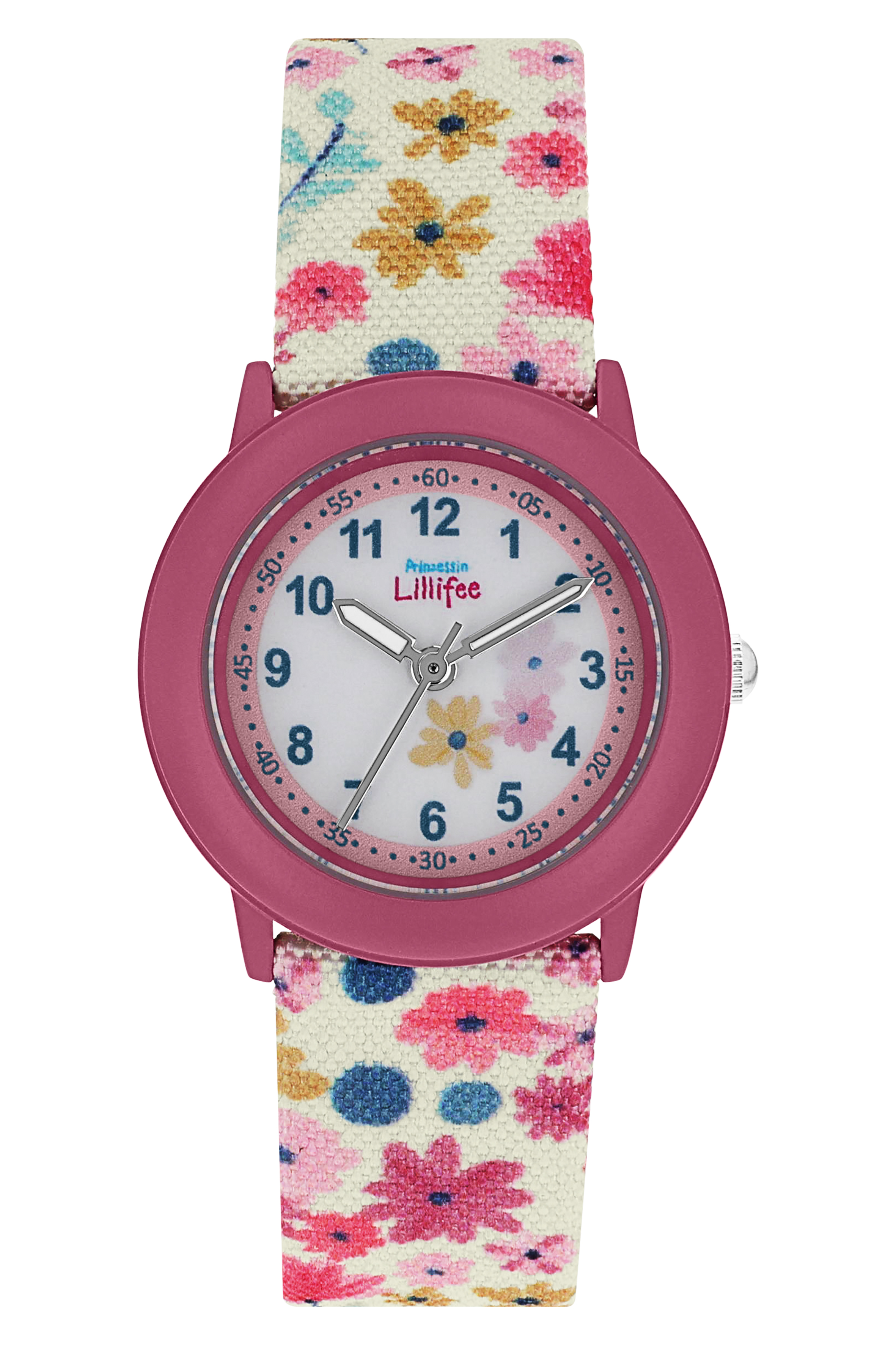 Prinzessin Lillifee Mädchen Armbanduhr 2039504 Textilband mit Blumenprint
