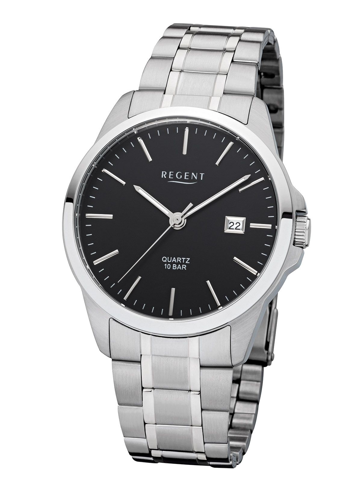 Regent Herren Armbanduhr F-1012 Edelstahl