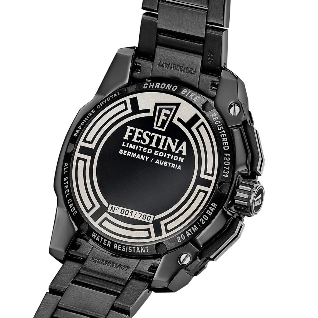 Festina Herren Armbanduhr Chrono Bike F20731/3 Edelstahl schwarz IP limited Edition