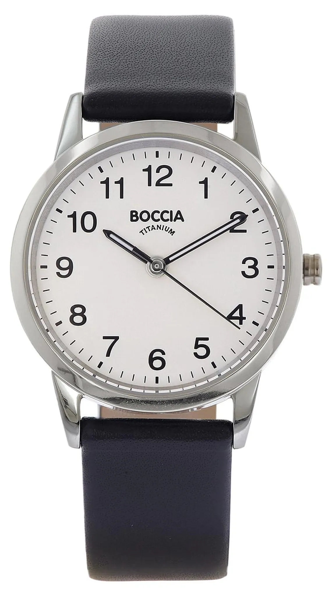Boccia Damen Armbanduhr 3379-01 Classic Titan Lederband schwarz