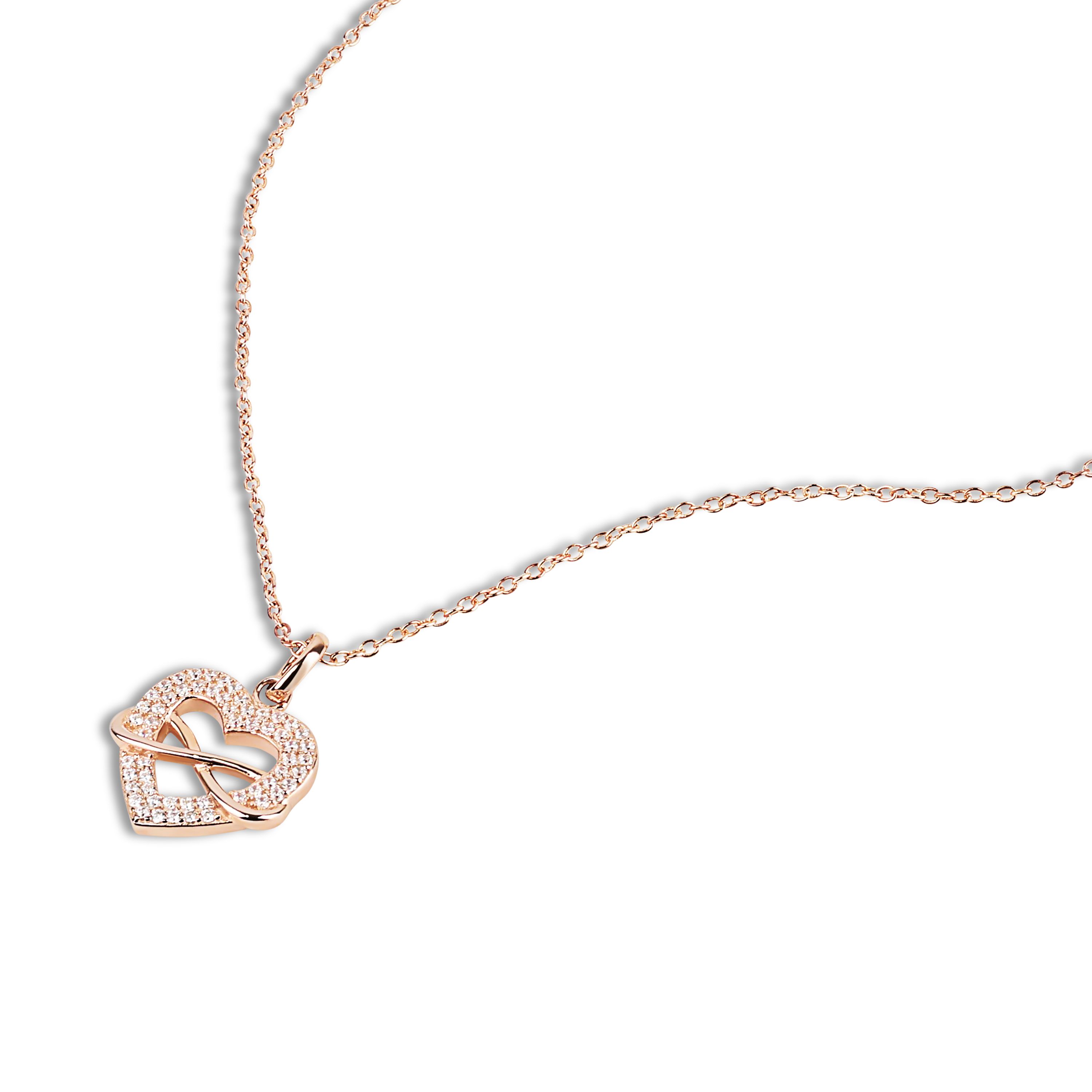 Tom Tailor Damen Halskette 2101272 Silber 925 rosévergoldet mit Anhänger Herz-Infinity