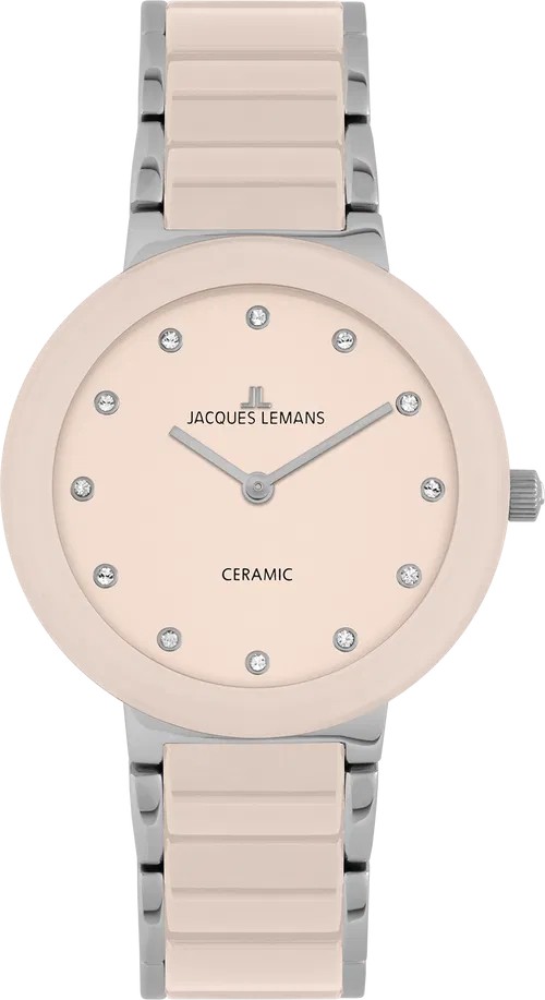 Jacques Lemans Damen Armbanduhr Monaco 42-7ZA Edelstahl Keramik rosé
