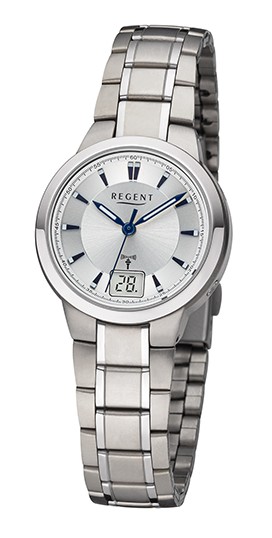 Regent Damen Armbanduhr FR-270 Funk Titan