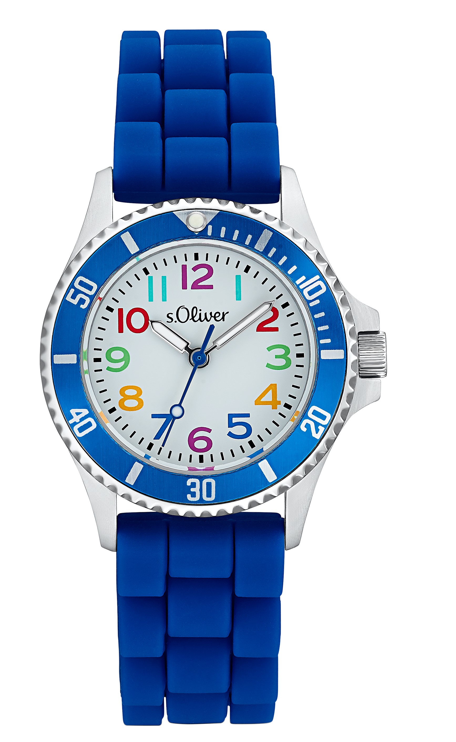 s.Oliver Kids Armbanduhr 2033504 Edelstahl Silikon blau